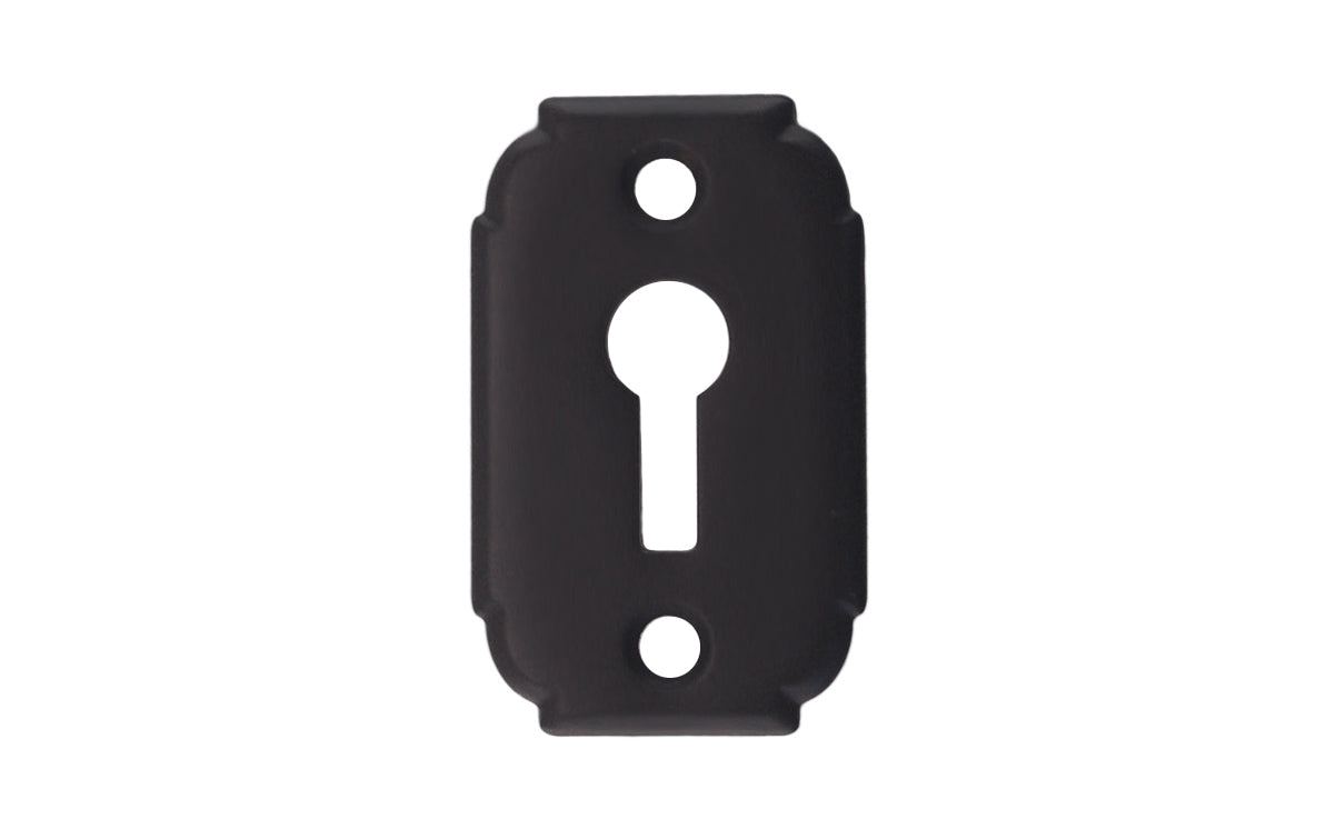 Vintage-style Hardware ~ An elegant keyhole piece made of solid forged brass material. It measures 1/16" in thickness for a durable & tough plate. Great for doors, cabinets, drawers, & furniture. Oil Rubbed Bronze Finish.