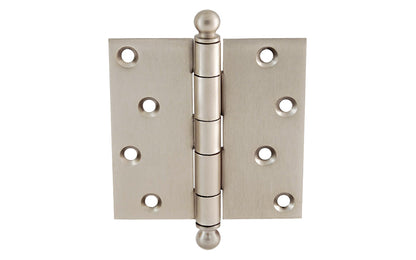 Vintage-style Hardware · Pair of Classic Ball-Tip Door Hinges ~ 4" x 4" size. High Quality Architectural grade hinges are replicas of old Stanley hinges with square corners. Reproduction Ball Tip Door Hinges. Removable Pins. Brushed Nickel Finish.