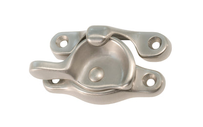 High quality & very popular classic solid brass crescent-style sash lock designed for hung or sash windows. Solid brass material with a durable pivot turn. 2-1/2" x 7/8" Regular Size Window Lock. Brushed Nickel Finish