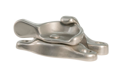 High quality & very popular classic solid brass crescent-style sash lock designed for hung or sash windows. Solid brass material with a durable pivot turn. 2-1/2" x 7/8" Regular Size Window Lock. Brushed Nickel Finish