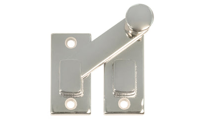 Vintage-style Hardware · Classic & traditional plain-style shutter bar made of solid brass material. Designed for interior window shutters, but it may be used on cabinet doors, bi-fold doors, pantry doors, windows, small doors. Polished Nickel finish.