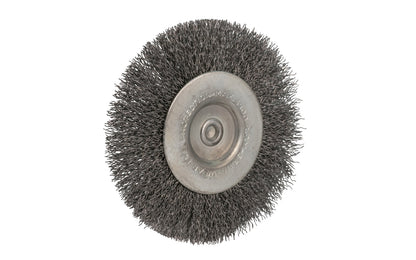 Alfa Tools 4" Fine Wire Wheel - 1/4" Shank. 0.008" Wire Diameter. 4500 RPM max. All-steel construction. Applications include deburring, blending, removal of rust, scale, dirt, & finish preparation prior to painting or plating. Made by Alfa Tools. Made in Spain.