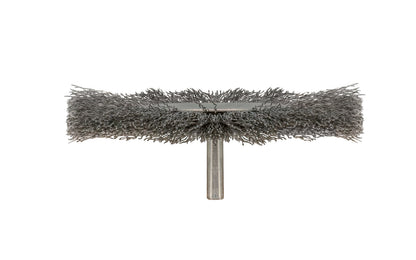 Alfa Tools 4" Fine Wire Wheel - 1/4" Shank. 0.008" Wire Diameter. 4500 RPM max. All-steel construction. Applications include deburring, blending, removal of rust, scale, dirt, & finish preparation prior to painting or plating. Made by Alfa Tools. Made in Spain.