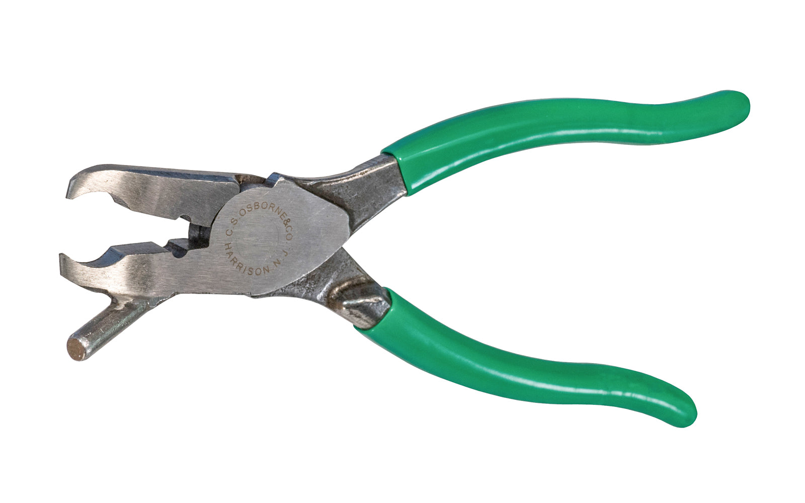 Made in the USA · Model #601 ~ American-made plier made by C.S. Osborne. This professional grade plier is made of hardened steel. It has a welded pin that gives leverage when pulling out the antique nails without effort, letting the tool do the job. The plier handles are vinyl coated for a secure & comfortable grip ~ 096685542126