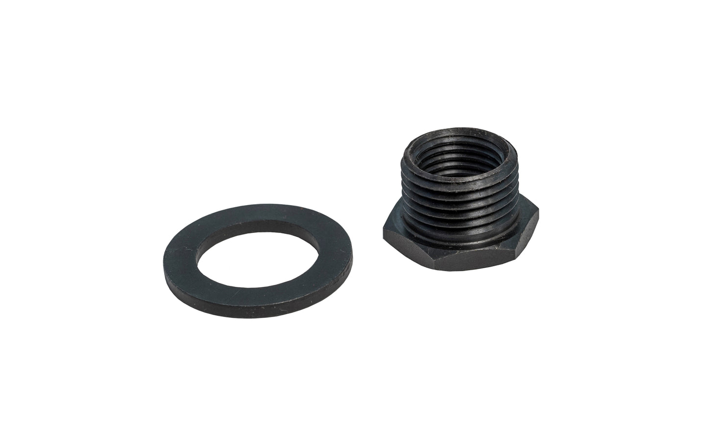This Starrett Hole Saw arbor adapter fits arbors with a 1/2"-20 screw thread, allowing use of saws up to 6" (152 mm) diameter.  Not recommended for heavy duty work. Model A12. 049659632606. Hole Saw Arbor adapter.