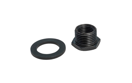 This Starrett Hole Saw arbor adapter fits arbors with a 1/2"-20 screw thread, allowing use of saws up to 6" (152 mm) diameter.  Not recommended for heavy duty work. Model A12. 049659632606. Hole Saw Arbor adapter.