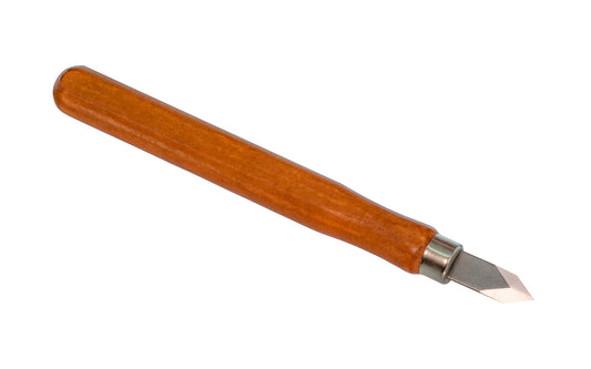 A basic & economy double bevel marking knife - 5-1/4" overall length. Manganese steel blade. Wooden handle. 