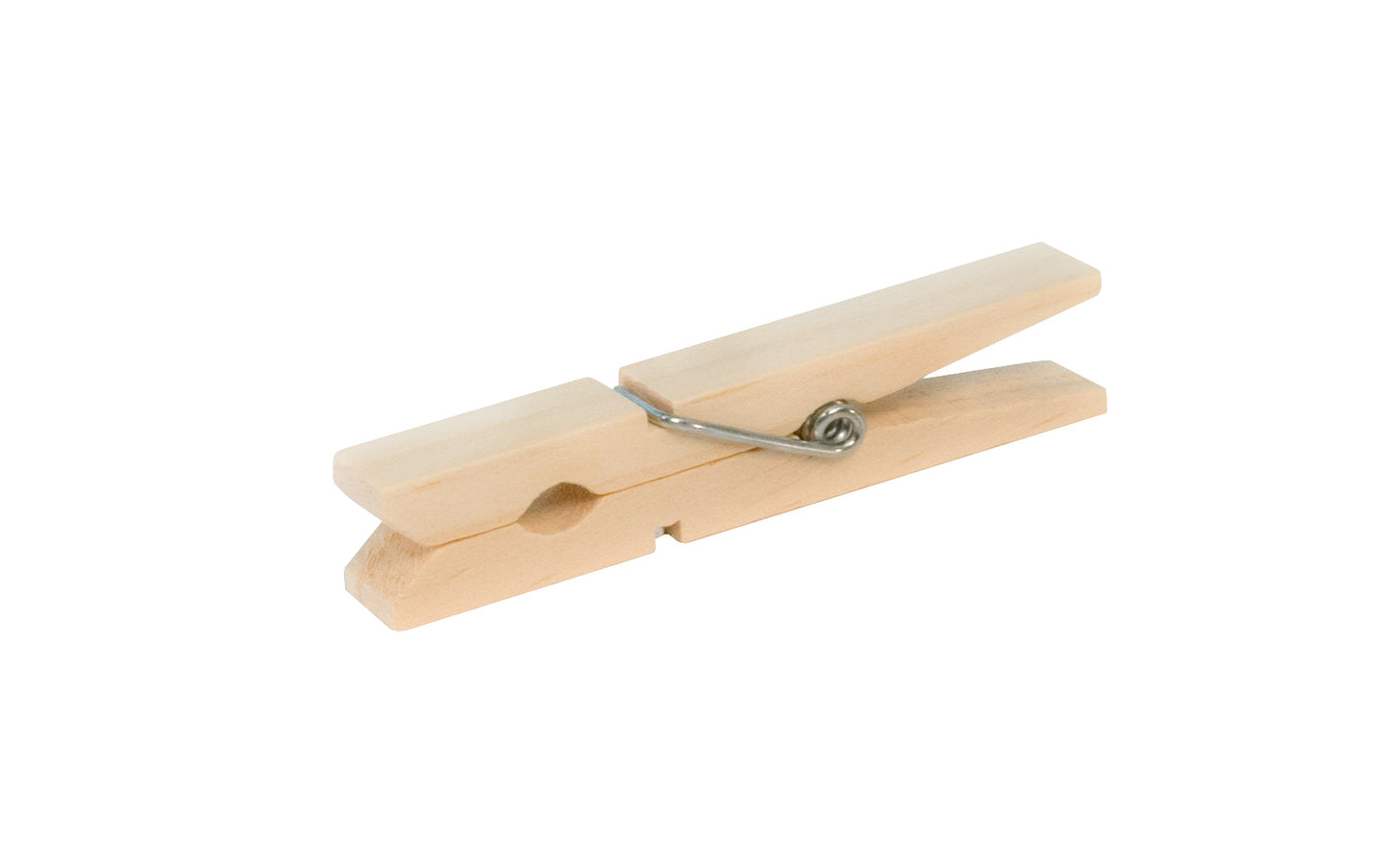 An economical & basic wooden clothespin. 2-3/4" overall length. Wood material with metal spring. Sold as 20 clothespins in pack. Spring Wooden Clothespins - 20-Pack.