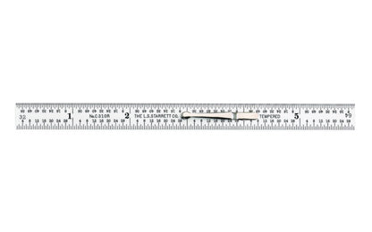 Starrett 6" Pocket Clip Rule - 1/32", 1/64", 4R Grads. Starrett Steel Rule with Inch Graduation is furnished with Starrett satin chrome finish. 6" full-flexible steel ruler. 1/32", 1/64", 4R Grads. Pocket clip attached. Model C310K-6.  Made in USA.