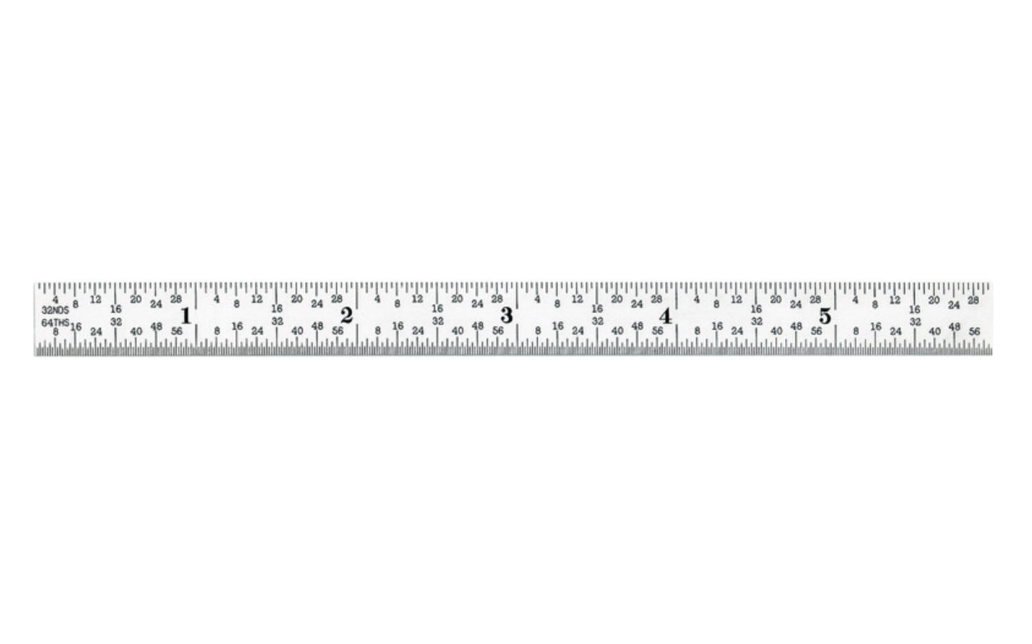 Starrett 6" Narrow Flexible Rule - 1/32", 1/64", 1/50", 1/100" Grads. Satin Chrome Finish. 3/16" thin rule.  Made in USA. Model C316R-6