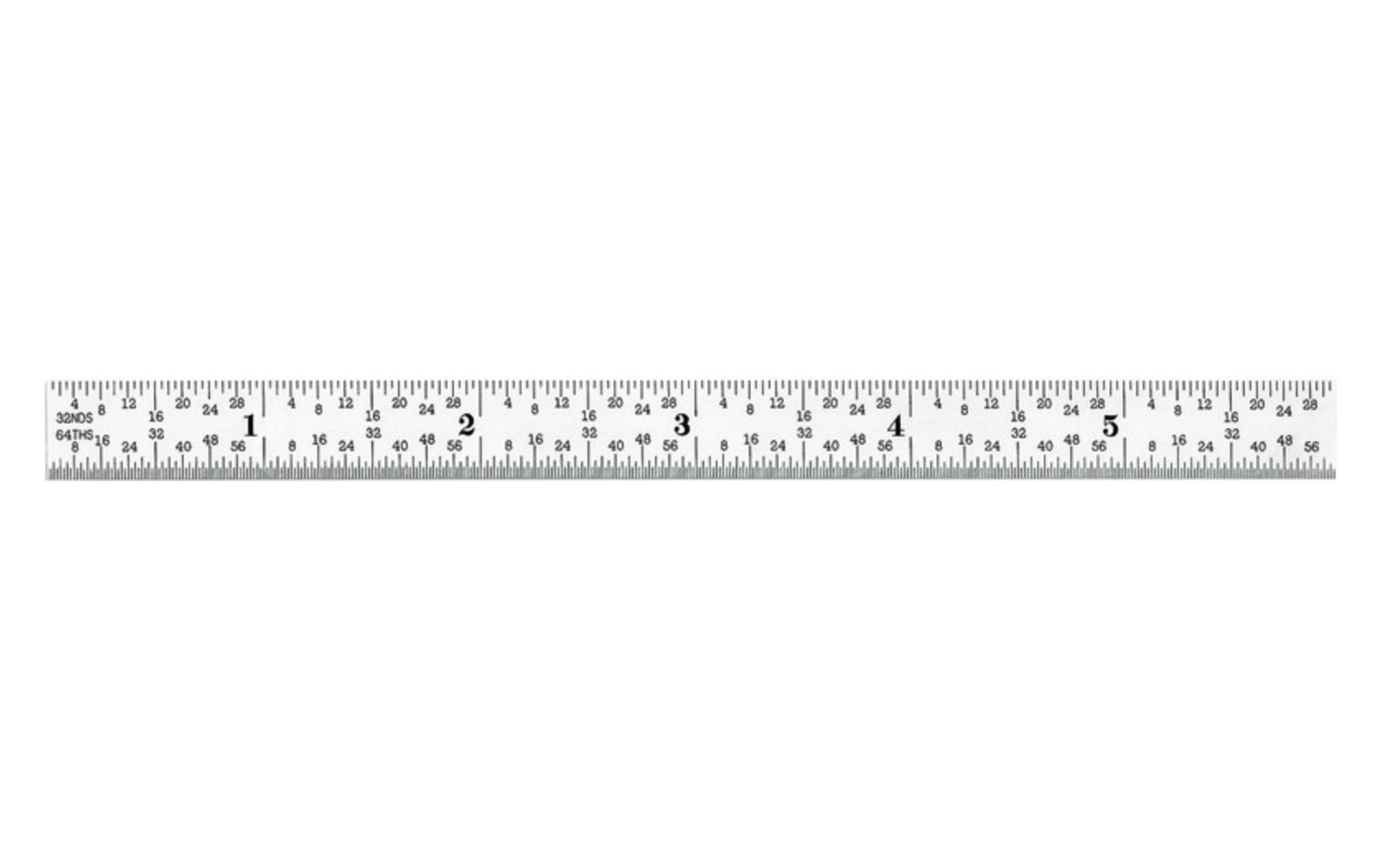 Starrett 6" Narrow Flexible Rule - 1/32", 1/64", 1/50", 1/100" Grads. Satin Chrome Finish. 3/16" thin rule.  Made in USA. Model C316R-6