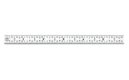 Starrett 6" Narrow Flexible Rule - 1/32", 1/64", 1/50", 1/100" Grads. Satin Chrome Finish. 3/16" thin rule.  Made in USA. Model C316R-6
