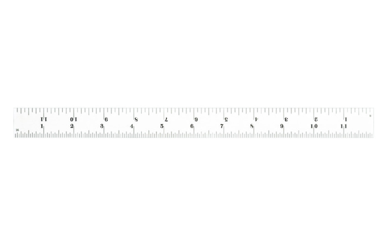 Starrett 12" Rule - 1/8", 1/16", 1/32", 1/64" Grads. Features a satin chrome finish.  Made in USA. Model No. C604R-12. 049659526790