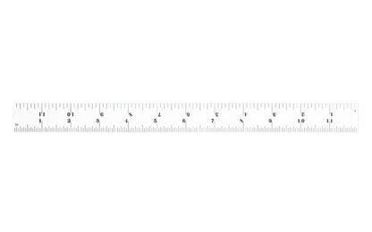 Starrett 12" Rule - 1/8", 1/16", 1/32", 1/64" Grads. Features a satin chrome finish.  Made in USA. Model No. C604R-12. 049659526790