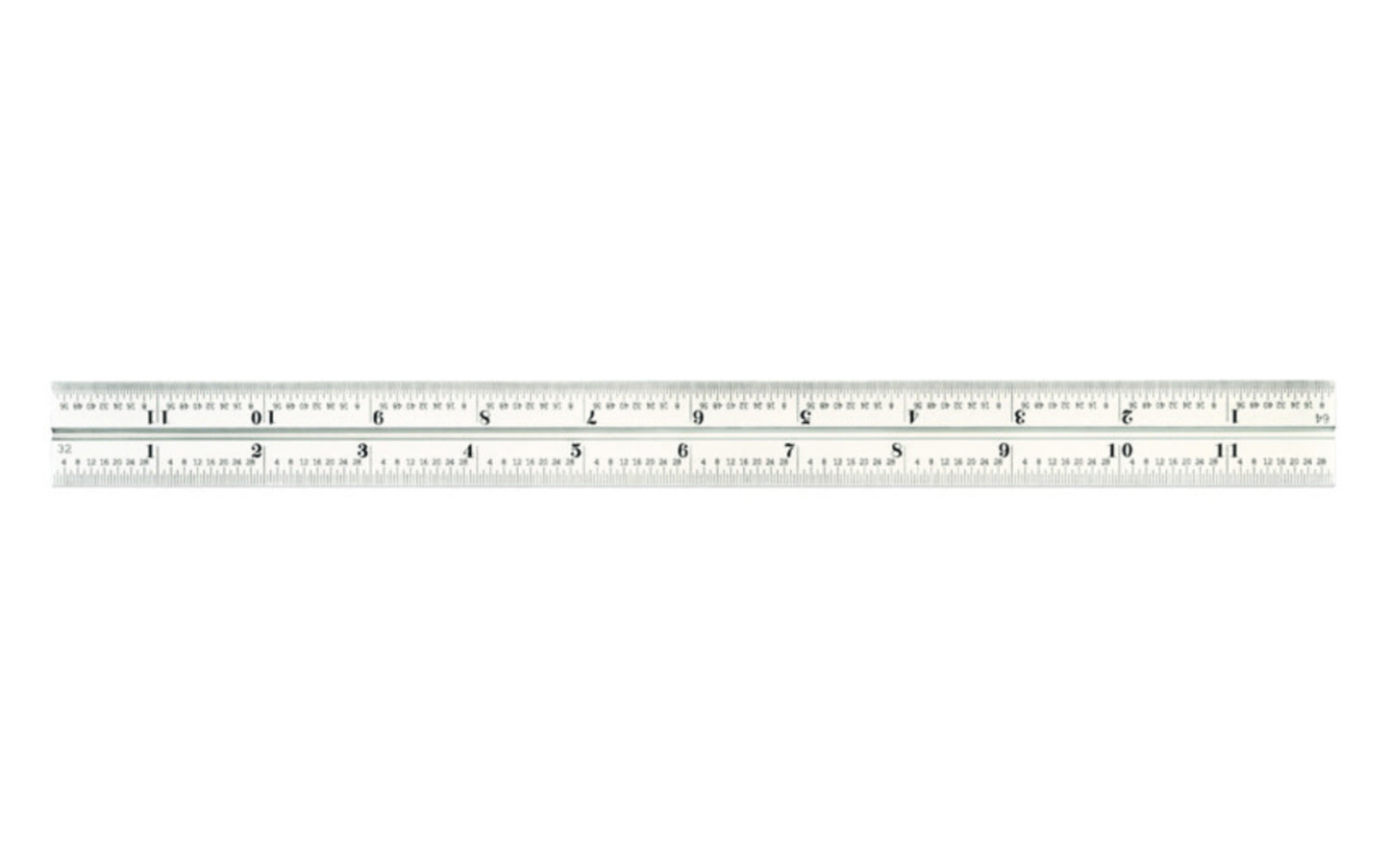 Starrett 12" Blade for Combo Square, Sets & Bevel Protractors. 1/50", 1/100", 1/32", 1/64" Grads. Satin Chrome finish blade. Blade only.  Made in USA. 049659500875.