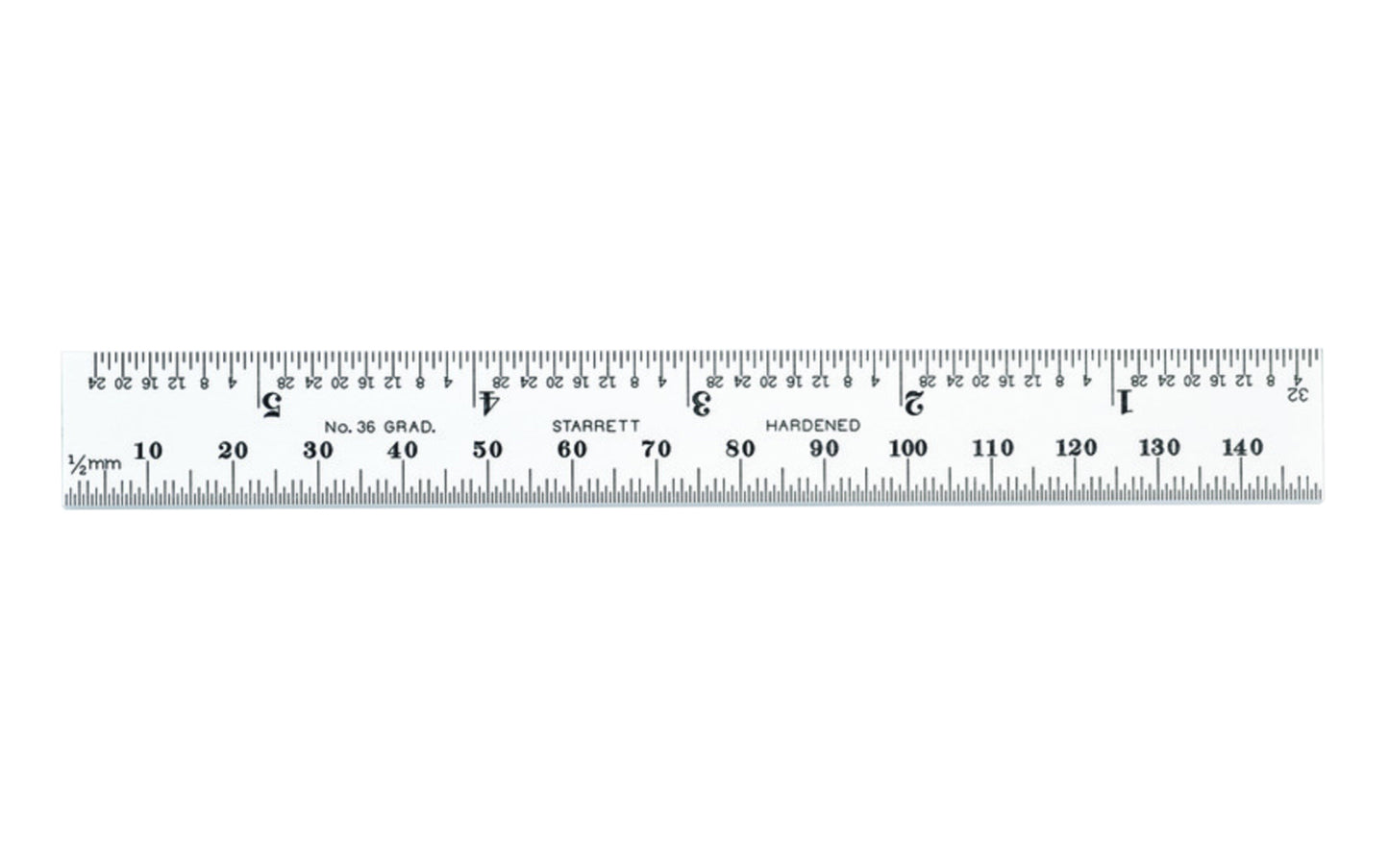 Starrett 6" Blade for Combo Square - 1/32", 1/64"  /  1.0 mm, 0.5 mm Grads.  049659559927. Model CB150-36.