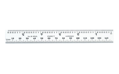 Starrett 6" Blade for Combo Square - 1/32", 1/64"  /  1.0 mm, 0.5 mm Grads.  049659559927. Model CB150-36.
