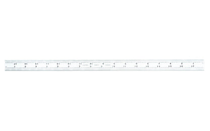 The Starrett Blade for Combination Squares, Sets & Bevel Protractors, Inch, 18" length. 4R Graduations - 8ths, 16ths, Quick Reading 32nds, 64ths. Satin Chrome. CB18-4R. EDP 50089. Made in USA. 049659500899