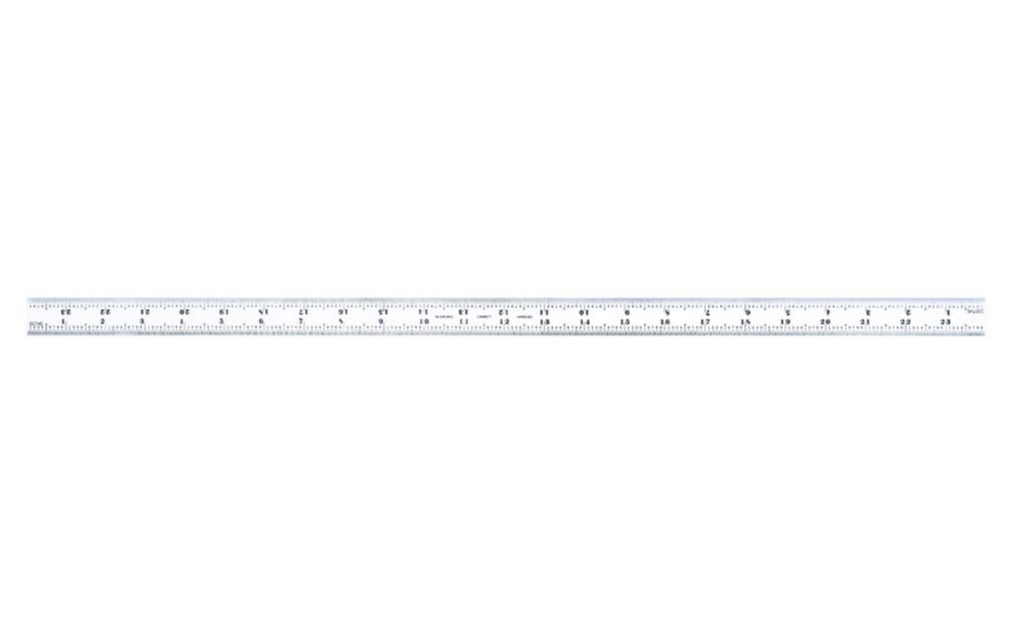 Starrett 24" Blade for Combo Square, Sets & Bevel Protractors. 1/50", 1/100", 1/32", 1/64" Grads. Satin Chrome finish blade. Blade only.  Made in USA.