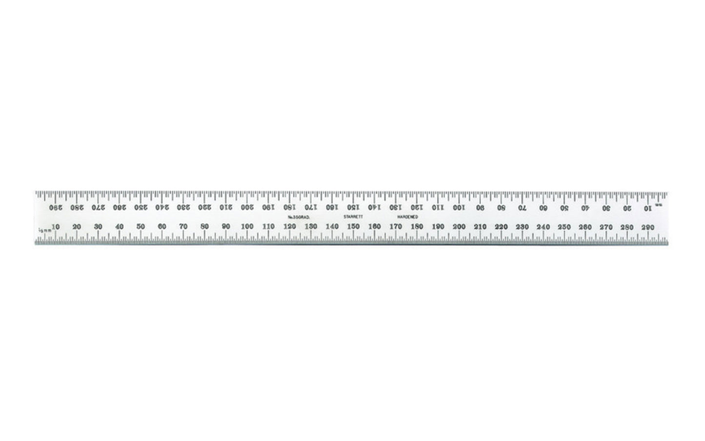 Starrett 12" (300 mm) Blade for Combo Square, Sets & Bevel Protractors. 1/2 mm & mm Grads. Satin Chrome finish blade. Blade only.  Made in USA. Model No. CB300-35. 049659559897
