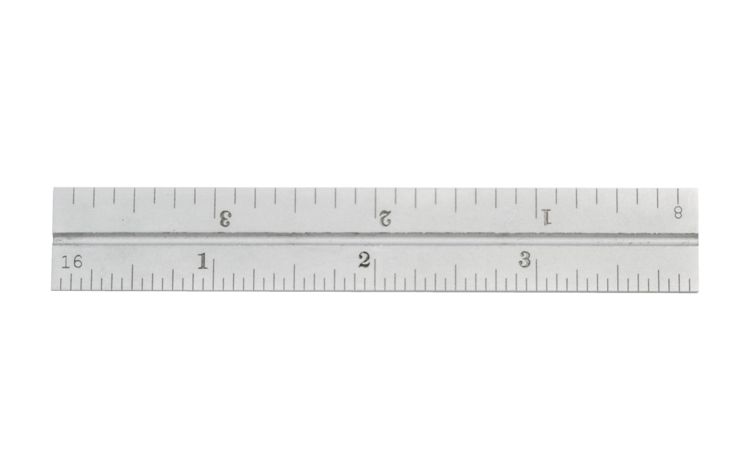 Starrett 4" Blade for Combo Square - 1/8", 1/16", 1/32", 1/64" Grads. Blade only.  Made in USA. Satin chrome finish blade.