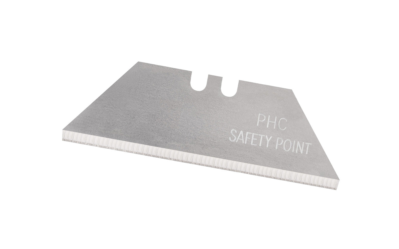 These Standard Utility Blades have a special safety point. They are made of high quality carbon steel & hold a sharp edge. 0.25" thickness of blade. Universal two-notch design & fits most standard utility knives. 5 Pack. PHC - Pacific Handy Cutter.  Made in USA. 073441001172