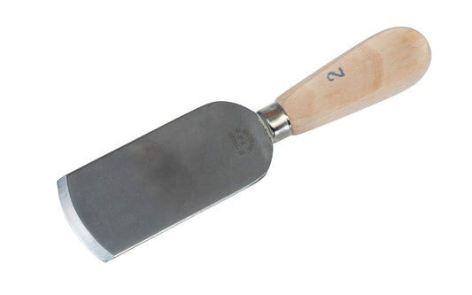 Made in USA · C.S. Osborne Model No. 67-2 - A quality USA-made curved bevel skiving knife made by CS Osborne. Made of high carbon steel with a nickel plated ferrule & hardwood handle. Round Beveled Edge Skiving Knife. 1-7/8" blade width - 7-3/4" overall length - CS Osborne Leather working knife - Leather Knife - 096685660031
