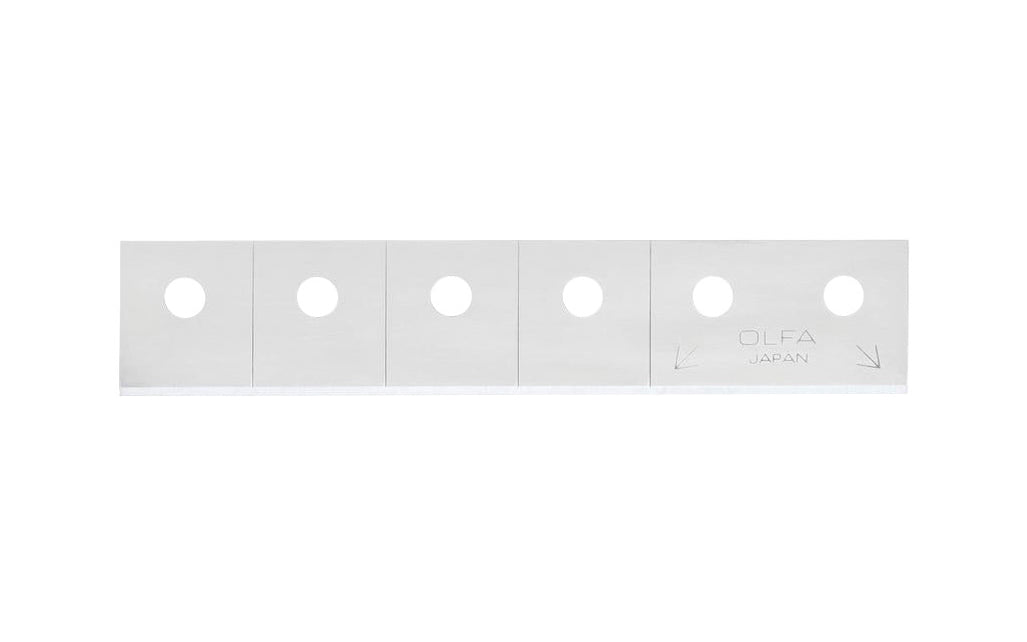 These Olfa 18 mm (3/4") Replacement Blades Model CTB-5 are crafted from Premium Japanese carbon tool steel & honed to perfection for a sharp edge. Designed for use with the Olfa CTN-1 Carton Box Cutter. Sold as five blades in pack. 091511500486. Made in Japan