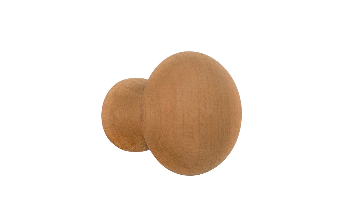 Classic & traditional Shaker-style solid wood cabinet knobs. Cherry Wood Knob. These charming wood knobs have a smooth & attractive look & feel. Wooden shaker knob for cabinets, drawers, & furniture. Unfinished mushroom shape wood knob.