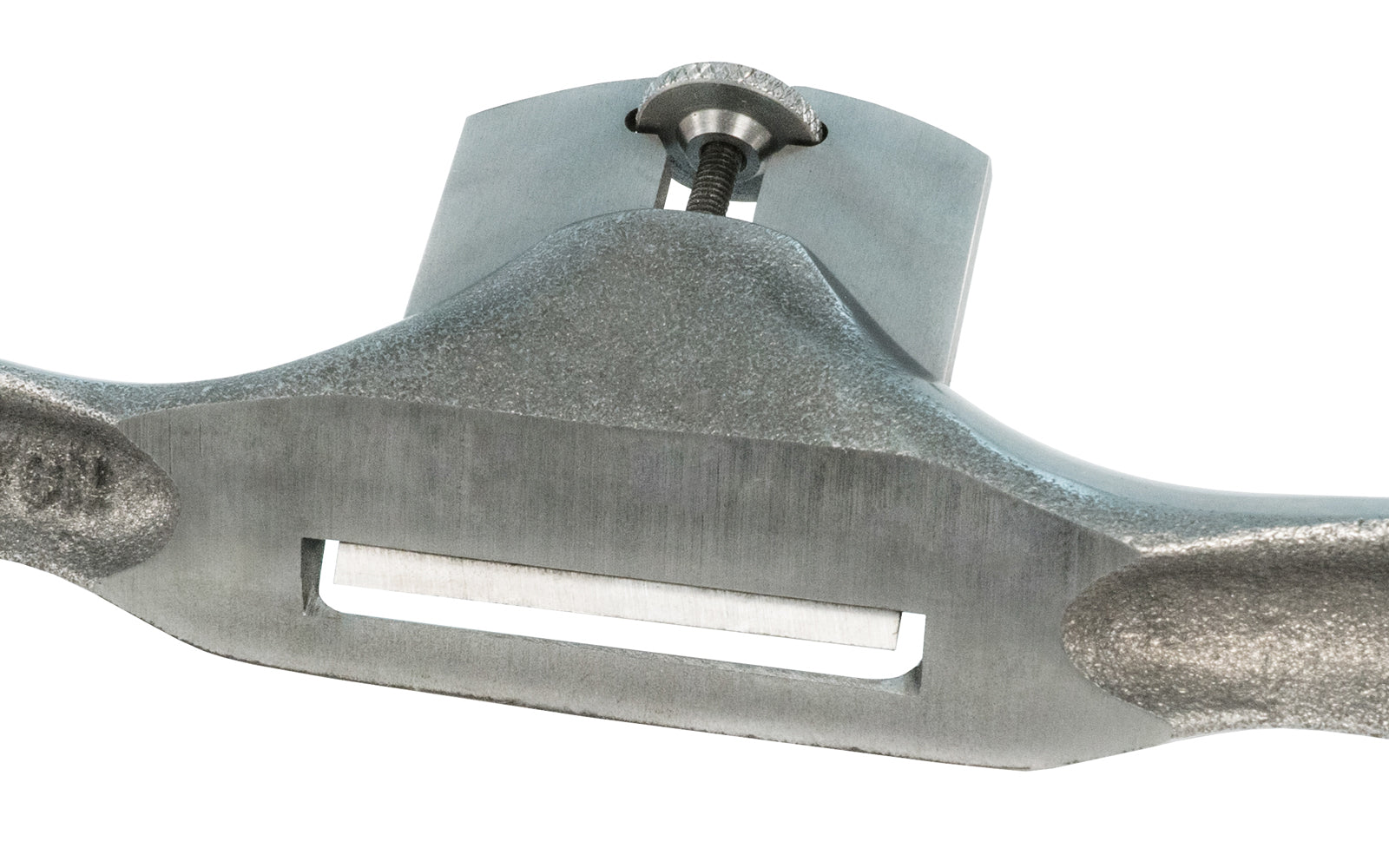 Clifton 600 Straight Spokeshave is made from very tough spheridal graphite/malleable iron. Cryogenically treated .01 tool steel HRC 59-61. Fully adjustable blade for depth of cut, resting at 25° angle. 2-1/8" (54 mm) wide cutter blade. Flat base for flat & convex surfaces. Clifton Model C600. Made in England.