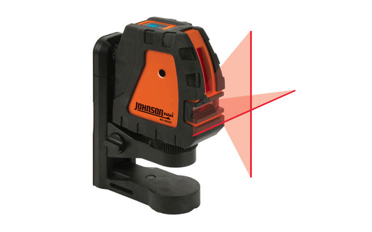 Johnson Model No. 40-6650 · Projects one horizontal, vertical or cross-line beam separately or simultaneously - Red laser. Multi-function elevating magnetic bracket with rare earth magnets for use on walls, metallic surfaces or tripod. While on bracket, the laser can be raised or lowered 2-1/2" & rotate 360°. 049448066506
