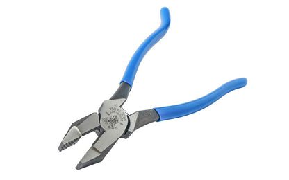 Klein Tools 9-1/4" Ironworker's Pliers "Heavy Duty" D2000-9ST cuts ACSR, screws, nails & most hardened wire. It can twist & cut soft annealed rebar tie wire as well. It has a high-leverage design; rivet is closer to the cutting edge for 46-Percent greater cutting & gripping power. 9-1/4" overall length. 092644703829