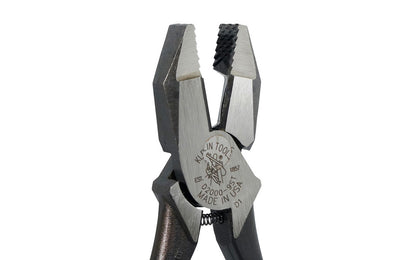 Klein Tools 9-1/4" Ironworker's Pliers "Heavy Duty" D2000-9ST cuts ACSR, screws, nails & most hardened wire. It can twist & cut soft annealed rebar tie wire as well. It has a high-leverage design; rivet is closer to the cutting edge for 46-Percent greater cutting & gripping power. 9-1/4" overall length. 092644703829