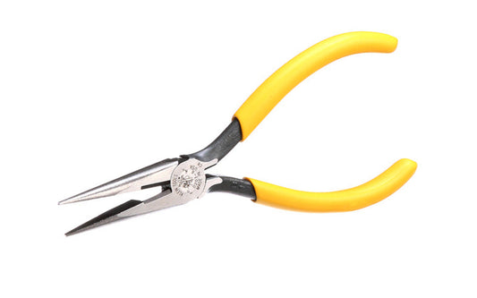 The Klein Tools Long-Nose Side-Cutters are made of forged steel for durability. The long nose is great for grabbing & looping wire. Cutting knives are induction hardened for long life. Knurled jaws provide sure wrapping & looping. Model D203-6.   Made in USA.
