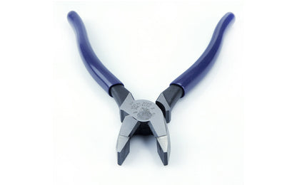Klein Tools 9-1/4" Ironworker's Pliers High Leverage "New England Nose" D213-9NE twist & cut soft annealed rebar tie wire. These High-Leverage, Side-Cutting Pliers features a rivet closer to the cutting edge which provides 46% more cutting & gripping power than other pliers. 9-1/4" overall length. 092644700422