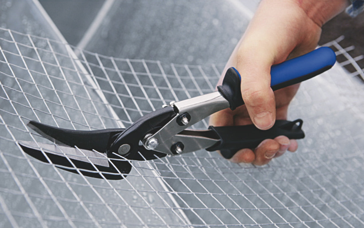 This Bessey Long-Nose Left Cutting Multi-Purpose Snip is made of high grade steel with extra long cutting blades (2-1/2" long) for continuous cuts & large radius cuts. German-made cutting snip has an angled cutter head keeps hands free from work. HRC up to 59. Spring loaded. Model D22A. 788502011112. Made in Germany.