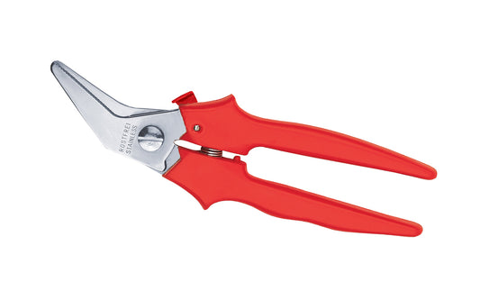 An offset multi-purpose snip made by Bessey Tools. The serrated angled blade is made of stainless steel. Good cutter for multi purpose use in the shop, home, kitchen, or garden shed - Model D48A ~ Angled offset blades - Serrated edge - Spring loaded - Plastic handle - Bessey hand cutter pliers - Offset Blade - 091162011003