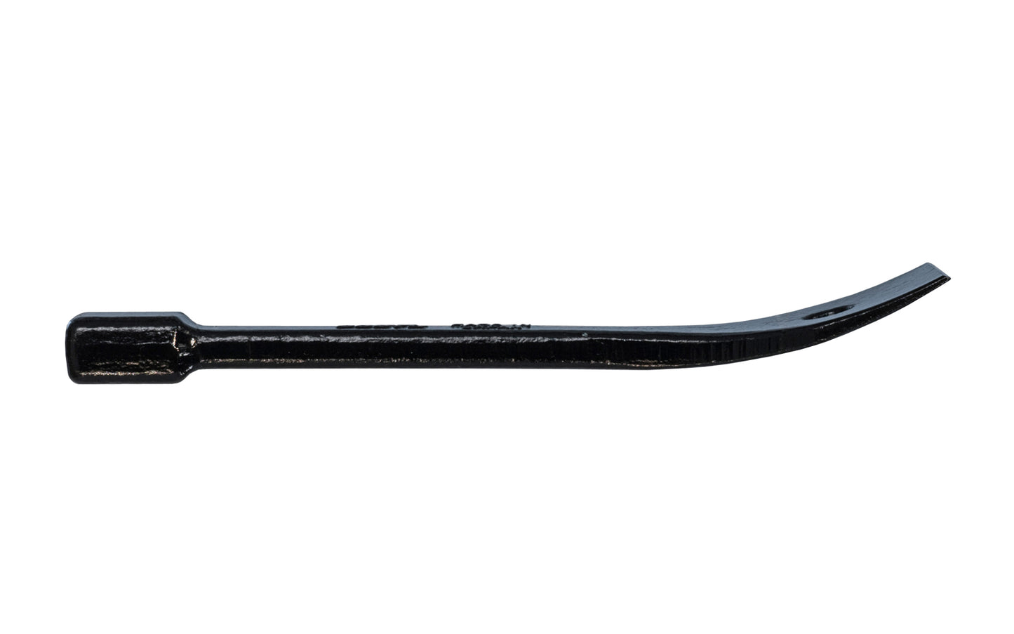 This small Dogyu Japanese curved chisel flat bar is good for prying in small areas, & getting into seams & joints with ease. Good for removal of base trim with minimal damage. Small interior flat bar is design for hitting with a mallet. 1-1/8" wide pry end (30 mm). Made in Japan. 4962819029640 - Model 02964 - 6" length