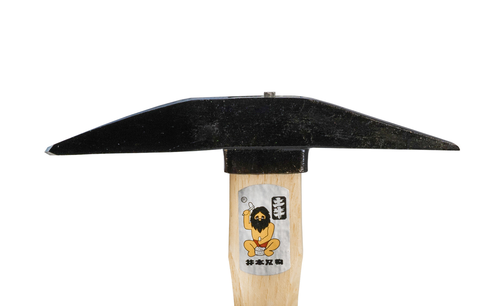 Made in Japan · Japanese Dogyu Tonkachi Mason Hammer. 6-1/2" long head size. 15/16" wide blade. 325 mm (12-3/4") overall length. Wooden handle. Made in Japan. - Mason Hammer with Sharp Point - Brick Layer Hammer - 001202 - Tonkachi Hammer - 4962819001202
