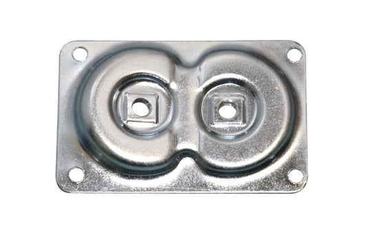 This angle & straight top dual plate for furniture hardware allows for attaching wooden table legs & bun feet to furniture. Great for building from scratch, or restoring an old favorite. Heavy-gauge non-rust steel. 5/16"-18 TPI center hole. Includes four screws. One plate in pack. Made by Waddell Mfg. Model 2750. 