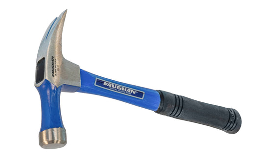 Vaughan E18F smooth face electrician rip hammer has a hollow-core fiberglass handle which provides better balance & more effective shock absorption than typical solid fiberglass handles. Slip resistant grip, contoured for comfort. Smooth face 18 oz head weight. Vaughan Mfg. Made in USA. 051218138207. Vaughan Rip Hammer