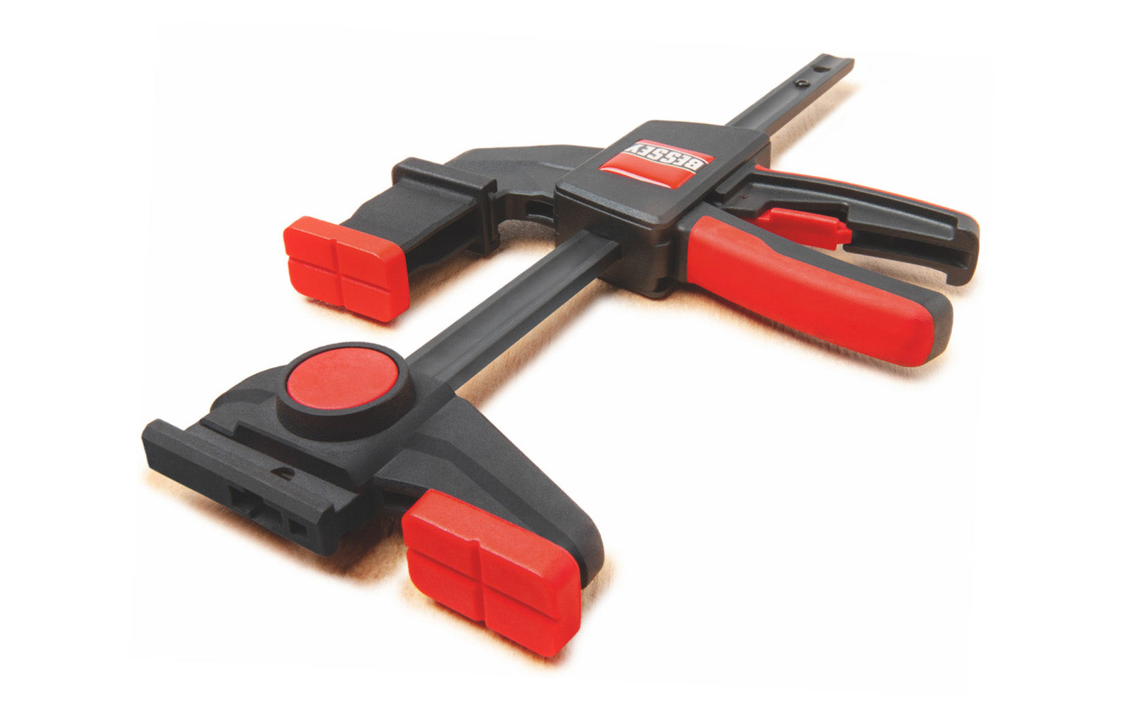 Bessey 2-PC One-Handed Track Saw Guide Table Clamps EZR SET are designed to work with track saw guides. Guide on top section for grooves 12 x 6.5 mm to 12 x 8 mm. Use with adapter on  bottom section & rotated top section for secure fastening of guide rails of Festool, Protool, Metabo, Makita, Hitachi/Hikoki, Dewalt.