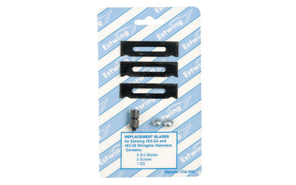 Replacement blade & gauge for Estwing shingling hammer. Includes 3 blades, 1-gauge, & 2 screws. Designed for Estwing #E3-CA and #E3-39 Shingler's Hammer. Model CA-39R. Estwing replacement blades for Shingle hammer and hatchet. 034139730811