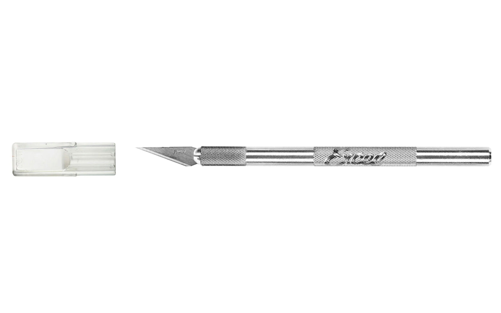Excel K1 Knife. Aluminum Craft & Hobby Knife by Excel Blades is a precision craft knife with special screw for extra blade security & stabilization. It comes with a replaceable super sharp carbon steel #11 blade & a snug fitting safety cap. Made in USA.