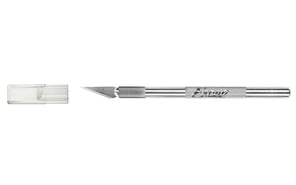 Excel K1 Knife. Aluminum Craft & Hobby Knife by Excel Blades is a precision craft knife with special screw for extra blade security & stabilization. It comes with a replaceable super sharp carbon steel #11 blade & a snug fitting safety cap. Made in USA.