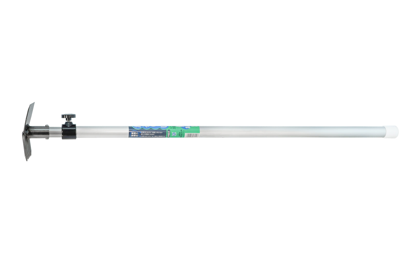 Japanese Asano combination telescopic weeder hoe & 5-tine rake that's good for variety of uses in garden. Hoe blade is made of high carbon steel & used for various purposes such as grass cutting, soil loosening, cultivating, etc. 5-tines are welded on end of pole. 32" overall length, extends out to 54" Made in Japan