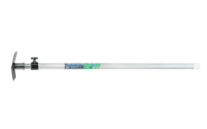 Japanese Asano combination telescopic weeder hoe & 5-tine rake that's good for variety of uses in garden. Hoe blade is made of high carbon steel & used for various purposes such as grass cutting, soil loosening, cultivating, etc. 5-tines are welded on end of pole. 32" overall length, extends out to 54" Made in Japan