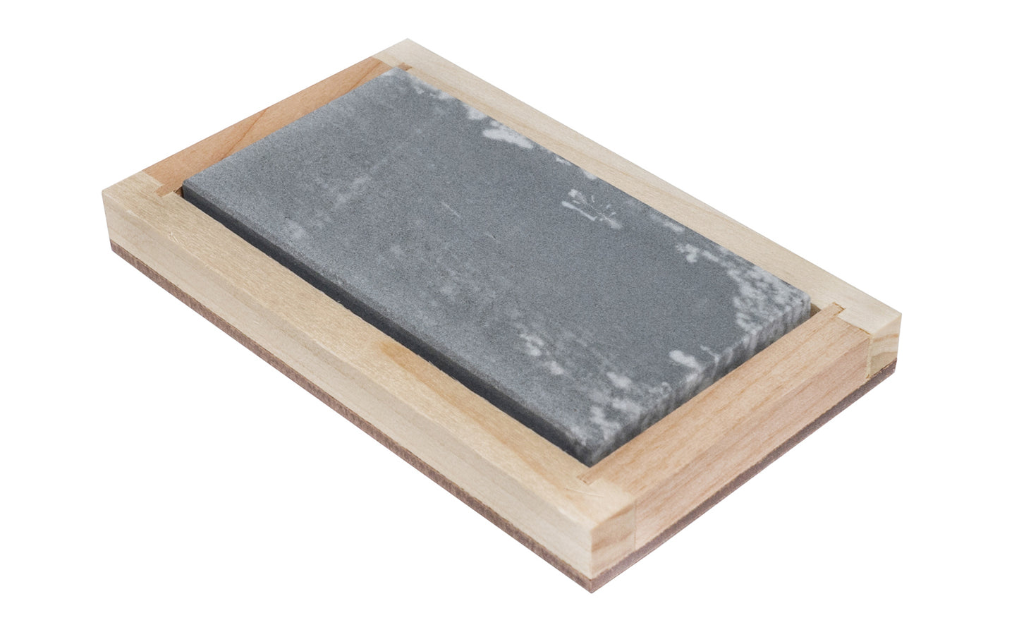 Made in USA · 4" Long  x  2" Wide  x  1/2" Thick ~ Model FAB-42-C ~ Hard Arkansas Stone ~ Super-fine stone that is satisfactory for the final edge ~ Use mineral oil when sharpening - With Wooden Box - Bench Stone -super-fine stone that is satisfactory for the final edge on woodworking cutting tools & knives - Ouchita