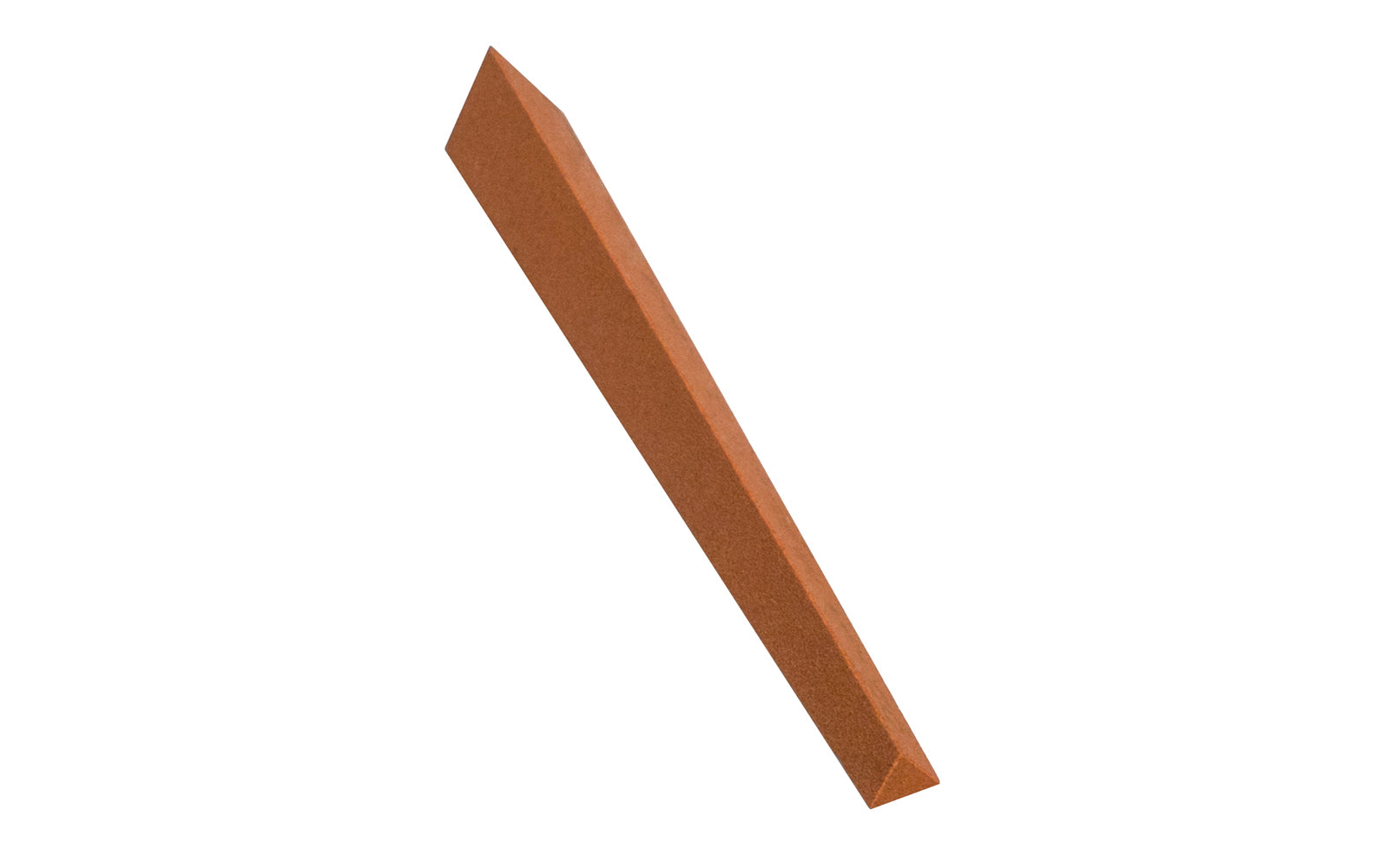 Norton Taper Triangle File Stone 4" x 1/2" x 1/4". Triangular Tapered Files are used for a variety of deburring, chamfering & radiusing applications including cleaning tap threads, stoning cutting surfaces of milling cutters, lapping honing tools, dies & mold. Oilstone made by Norton, Saint Gobain. Model FF544.
