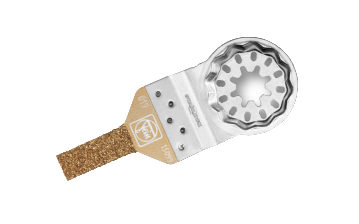 Fein Tools Carbide File Blade - 019 Blade. For deburring & filing CFRP /fiberglass materials, plastics, & wood. Particularly suitable for small cutouts. Starlock Plus mounting system. Made in Germany. Model No. 63706019210. Starlock Plus. 3/8" wide blade
